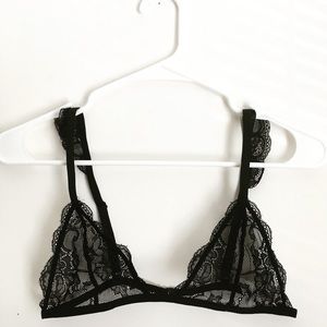 Black lace bralette.
